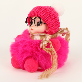 Мягкая игрушка «Зимняя куколка» в очках, на брелоке, 16 см, цвет МИКС