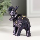Сувенир полистоун "Сине-фиолетовый слон с попоной и золотом" 6,5х3,5х7 см - Фото 3