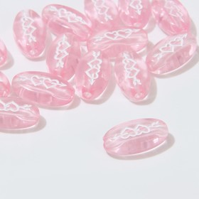 Бусина из акрила "Сердца со стрелой", 17,5*5,5мм, набор 10г, цвет прозрачно-розовый