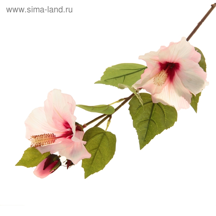 цветок искусственные гибискус 75 см d-10 см розовый - Фото 1