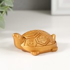 Нэцкэ фигурка полистоун под золото «Черепаха с символами на панцире», 6.4×5.5×2.2 см - Фото 1