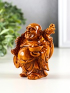 Нэцкэ фигурка полистоун под дерево «Хотей. Богатство», 7.2×6.8×9.2 см - Фото 4