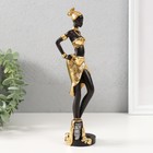 Сувенир полистоун "Африканка в золотом с кувшином в руке" 5х5х22 см - фото 23574664
