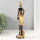 Сувенир полистоун "Африканка в золотом с кувшином в руке" 5х5х22 см - фото 23574665