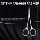 Ножницы маникюрные «Premium», узкие, загнутые, 10,5 см, на блистере, цвет матовый серебристый - Фото 3