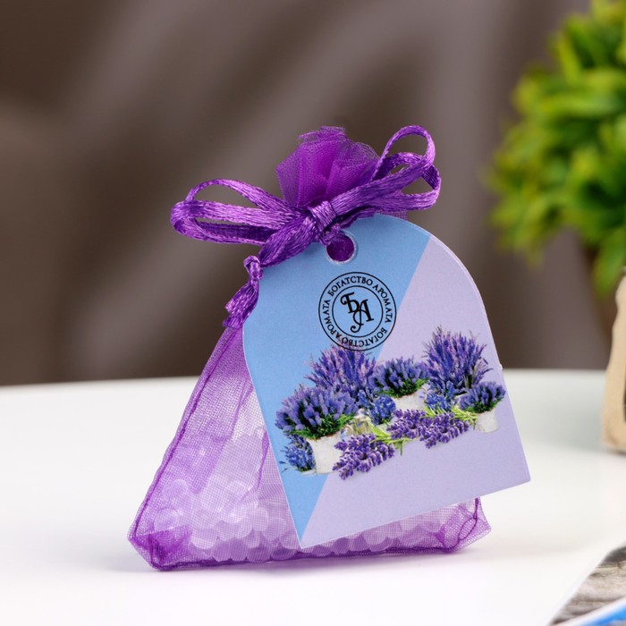 Аромагорошины в подарочном пакете, 10 гр, цветущая лаванда - фото 1909482349