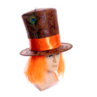 Шляпа карнавальная "Цилиндр" с волосами р-р 56-58 - Фото 2