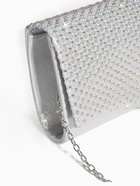 Сумка-клатч женская вечерняя на магните, на цепочке, со стразами, комбинированная, серебристая - Фото 5