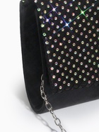 Сумка-клатч женская вечерняя на магните, на цепочке, комбинированная, со стразами, чёрная - Фото 6