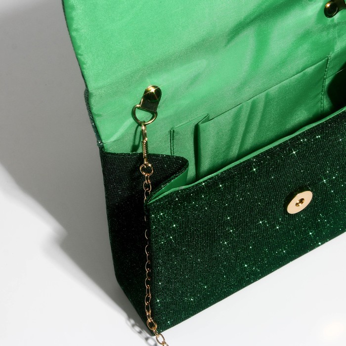 Сумка-клатч на магните, цвет зелёный - фото 1906571157