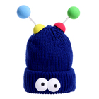 Карнавальная шапка "Глазастик" с рожками р-р 56-58, цвет синий - фото 12066820