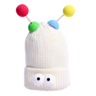 Карнавальная шапка "Глазастик" с рожками р-р 56-58, цвет белый - фото 3836291