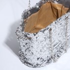 Сумка-клатч на магните, цвет серебряный - фото 24664863