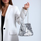 Сумка-клатч на магните, цвет серебряный - фото 24664866