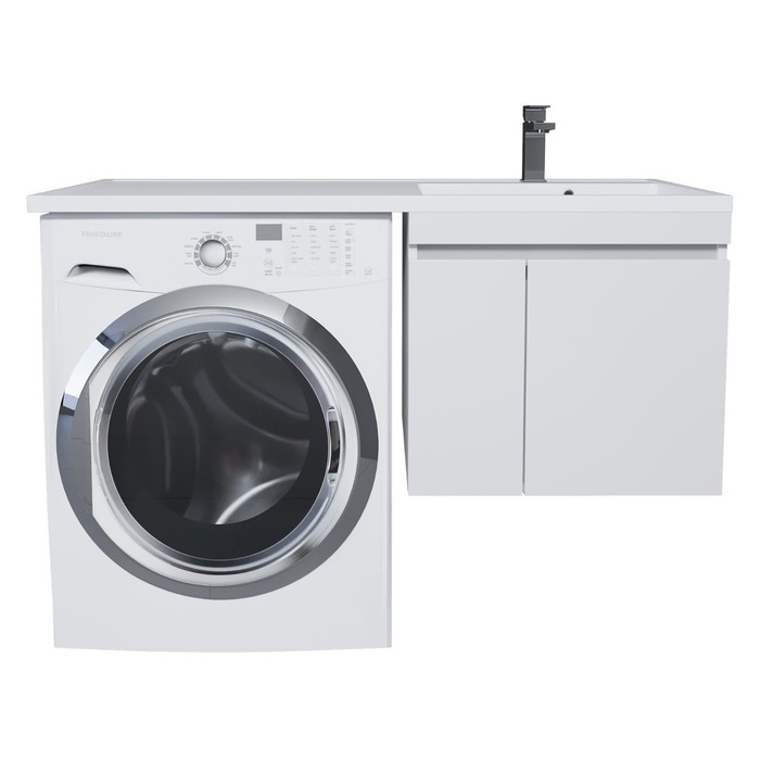 Тумба подвесная Uperwood, под стиральную машину Uperwood Magenta 60, с дверцами, цвет белый - Фото 1