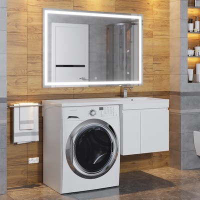 Тумба подвесная Uperwood, под стиральную машину Uperwood Magenta 60, с дверцами, цвет белый
