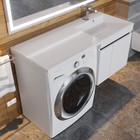 Тумба под стиральную машину Uperwood Magenta, 60 см, подвесная, белая/графит, с дверцами - Фото 4