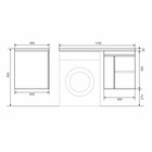 Тумба под стиральную машину Uperwood Magenta, 60 см, подвесная, белая/графит, с дверцами - Фото 6