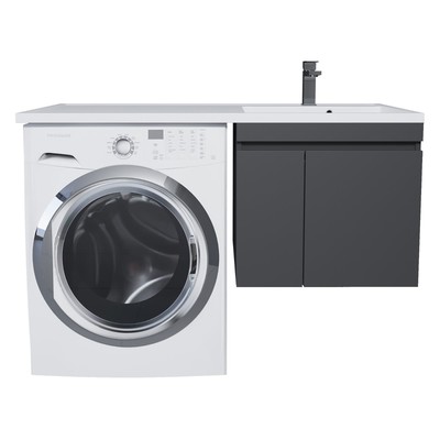 Тумба подвесная Uperwood, под стиральную машину Uperwood Magenta 60, с дверцами, цвет чёрный