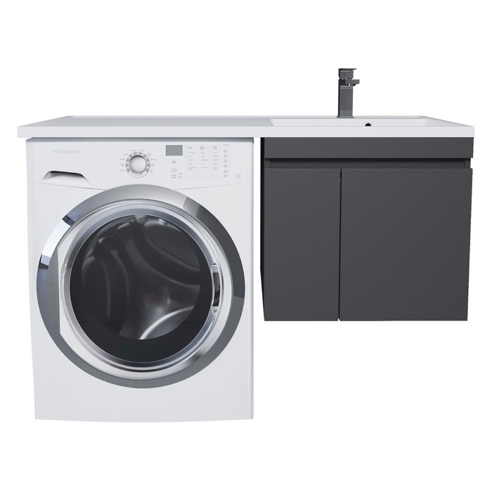 Тумба подвесная Uperwood, под стиральную машину Uperwood Magenta 60, с дверцами, цвет чёрный - Фото 1