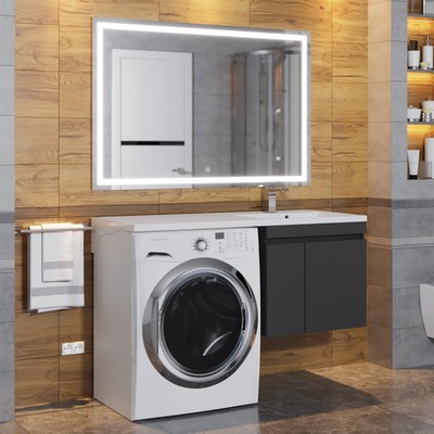 Тумба подвесная Uperwood, под стиральную машину Uperwood Magenta 60, с дверцами, цвет чёрный