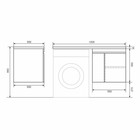 Тумба подвесная Uperwood, под стиральную машину Uperwood Magenta 60, с дверцами, цвет чёрный 10302478