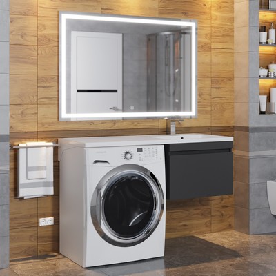 Тумба подвесная Uperwood, под стиральную машину Uperwood Magenta 60, выдвижной ящик, цвет чёрный