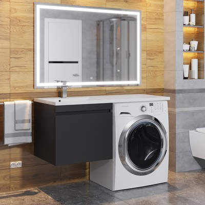 Тумба подвесная Uperwood, под стиральную машину Uperwood Magenta 60, выдвижной ящик, цвет чёрный