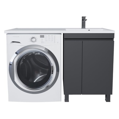 Тумба напольная Uperwood, под стиральную машину Uperwood Magenta 60, с дверцами, цвет чёрный