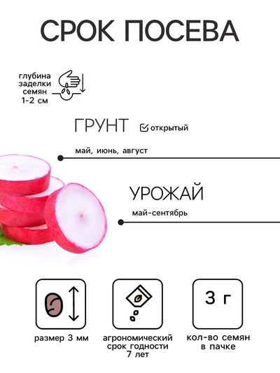 Семена Редис "Смельчак", 3 г