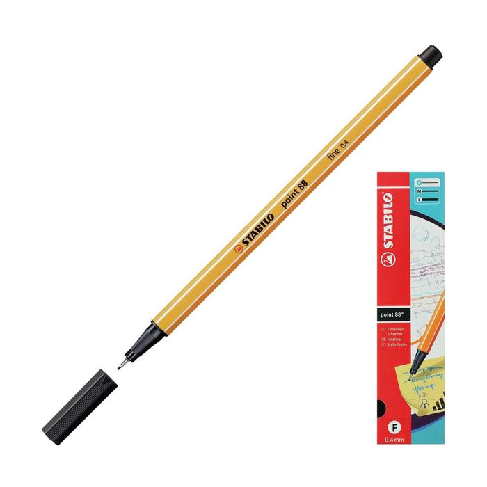 Ручка капиллярная STABILO Point 88, 0,4 мм, чернила чёрные - фото 8401997