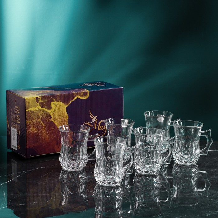 Набор кружек стеклянных «Диана», 6 шт, 180 мл, Иран - фото 114607060 Набор кружек стеклянных «Диана», 6 шт, 180 мл, Иран - фото 114607060