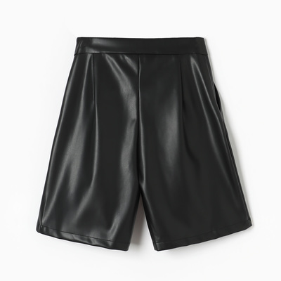 Шорты женские кожаные MIST Base, размер 42, чёрные