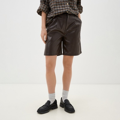 Шорты женские кожаные MIST Base, размер 42, коричневые