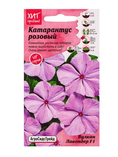 Семена цветов Катарантус розовый "Вулкан Лавендер F1", 5 шт