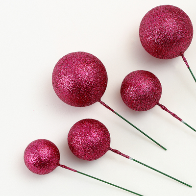 Топпер для торта «Бусины», набор 20 шт., бордовый