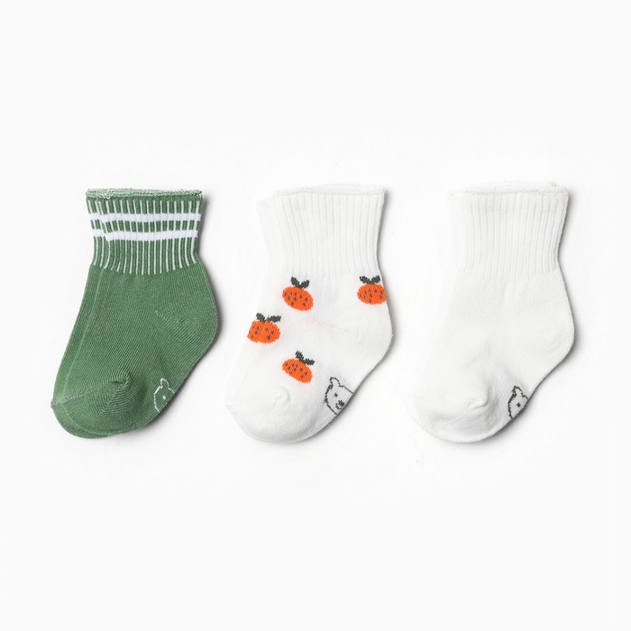 Набор детских носков Крошка Я Oranges 3 пары, р. 12-14 см - Фото 1