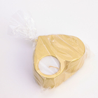 Свеча "Сердце большое. Мрамор" в подсвечнике из гипса,10,5х9х4,5см,золото - Фото 4