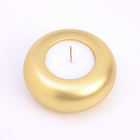 Свеча "Полноторие. Мрамор" в подсвечнике из гипса большой, 11х5 см,золото - фото 23628392