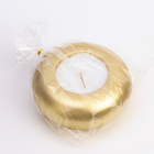 Свеча "Полноторие. Мрамор" в подсвечнике из гипса большой, 11х5 см,золото - фото 23628393