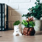 Кашпо бетонное "Пузырьки" со мхом фиолетовый 8х8х5см (мох зеленый стабилизированный) - фото 25470356