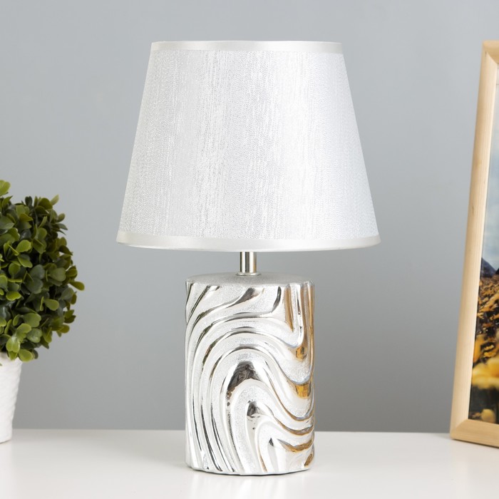 Настольная лампа «Калиса» Е14 40 Вт серебро 19×19×32 см RISALUX - Фото 1