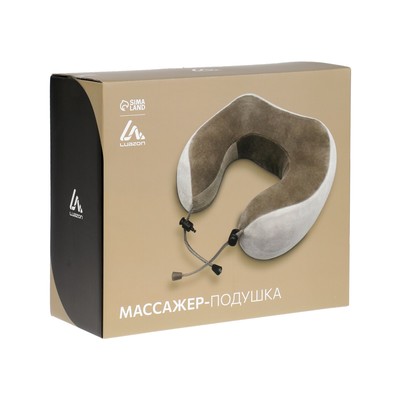 Массажная подушка Luazon LEM-06, 3.7 Вт, 2 вида массажа, ИК- подогрев, АКБ, синий