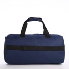 Сумка дорожная на молнии, 3 наружных кармана, держатель для чемодана, длинный ремень, цвет синий - фото 23586652