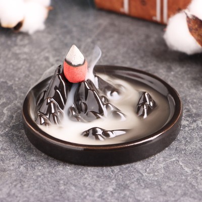 Подставка для благовоний TAKE IT EASY «Горы», набор благовоний конусы, стелющийся дым, 10×10×2 см