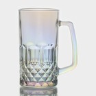 Кружка стеклянная для пива «Кристалл», 500 мл, цвет перламутровый - фото 296576789