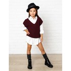 Жилет для девочки Amarobaby Knit, рост 146 см, цвет бордовый - Фото 7