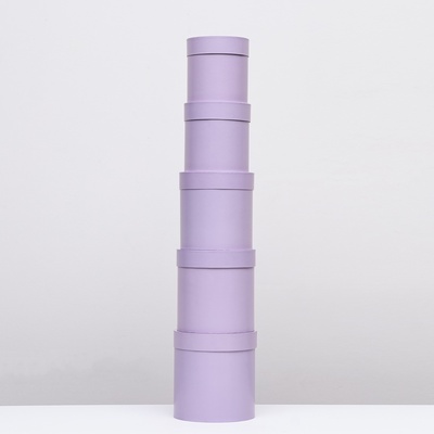 Набор круглых подарочных коробок 5 в 1 «Сирень перламутровая», 20×20 ‒15×15 см