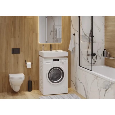 Раковина на стиральную машину Sanita Luxe Galaxy 60, комплект кронштейнов, белый