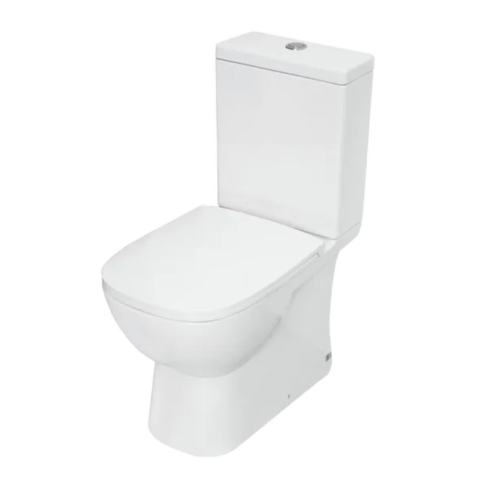 Унитаз-компакт Sanita Luxe Quadro Slim, 2-реж. OLI, дюропласт с микролифтом, белый - Фото 1